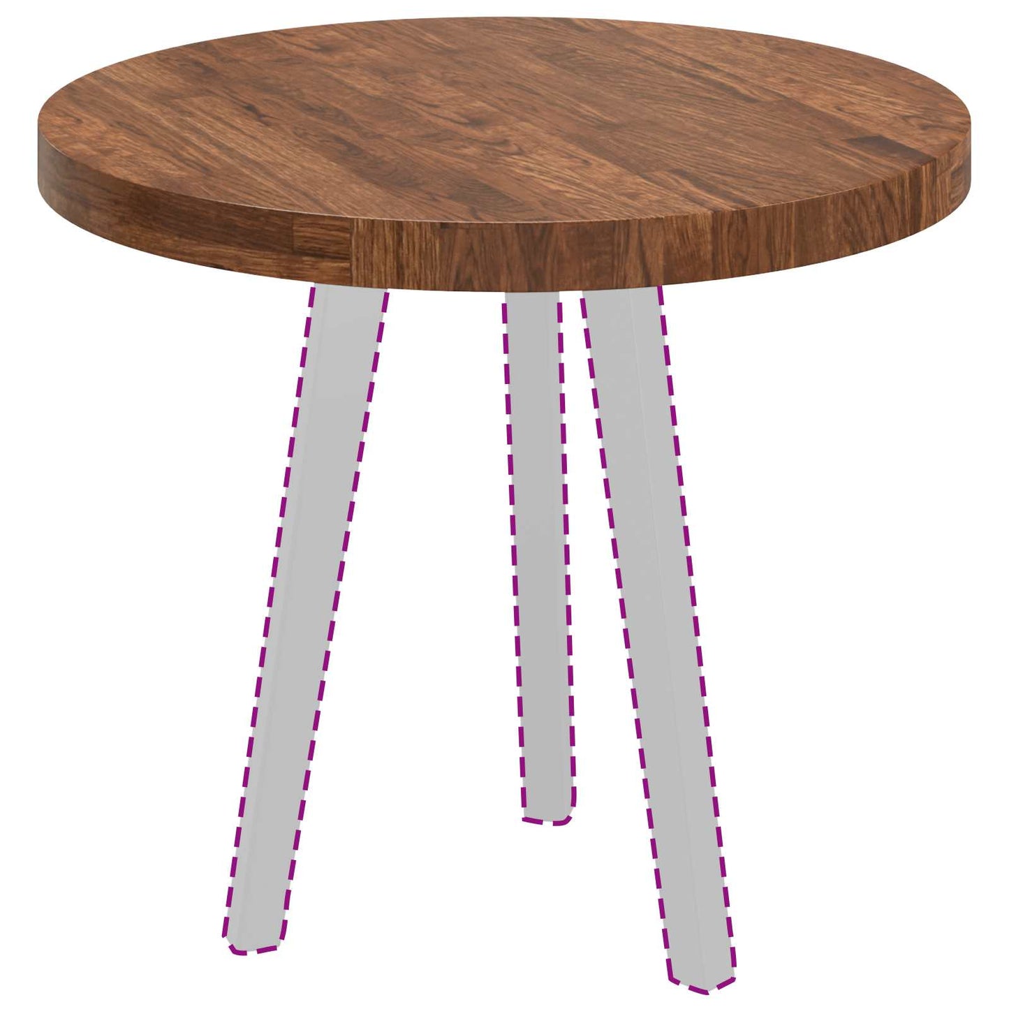 Table Top Light Brown Ø 60 x 4 cm Solid Oak Wood