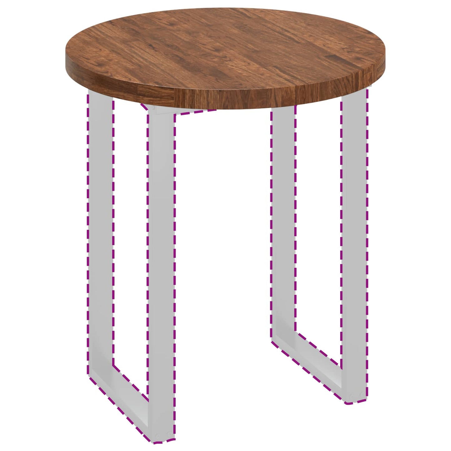 Table Top Light Brown Ø 70 x 4 cm Solid Oak Wood