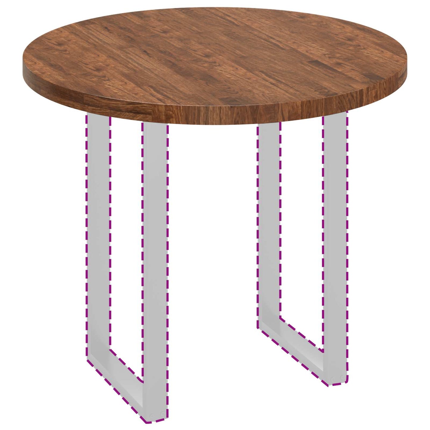 Table Top Light Brown Ø 90 x 4 cm Solid Oak Wood