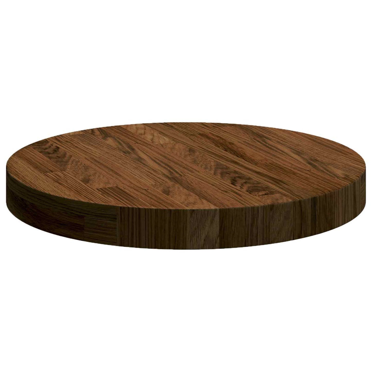 Table Top Dark Brown Ø 40 x 4 cm Solid Oak Wood