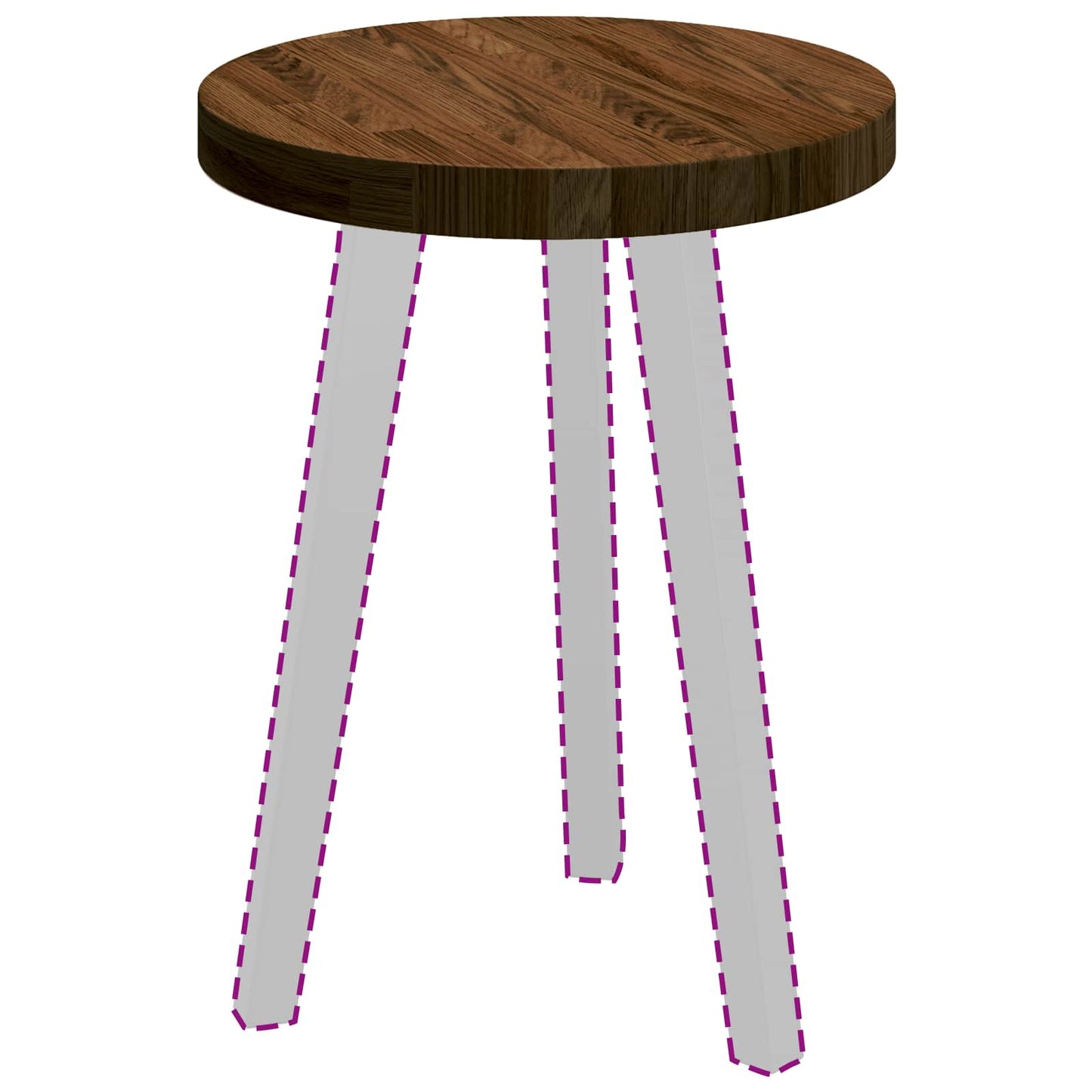 Table Top Dark Brown Ø 40 x 4 cm Solid Oak Wood