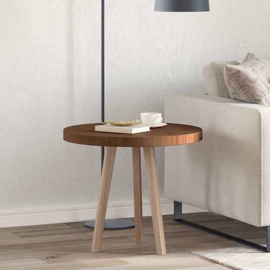 Table Top Dark Brown Ø 60 x 4 cm Solid Oak Wood
