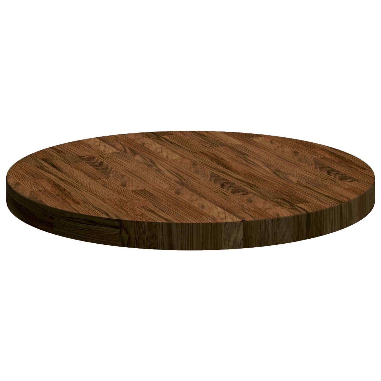 Table Top Dark Brown Ø 60 x 4 cm Solid Oak Wood