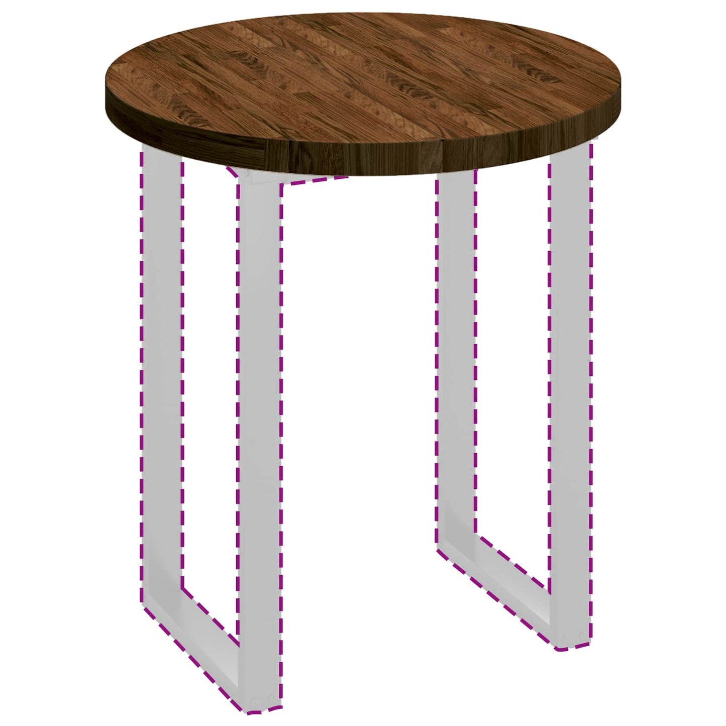 Table Top Dark Brown Ø 70 x 4 cm Solid Oak Wood