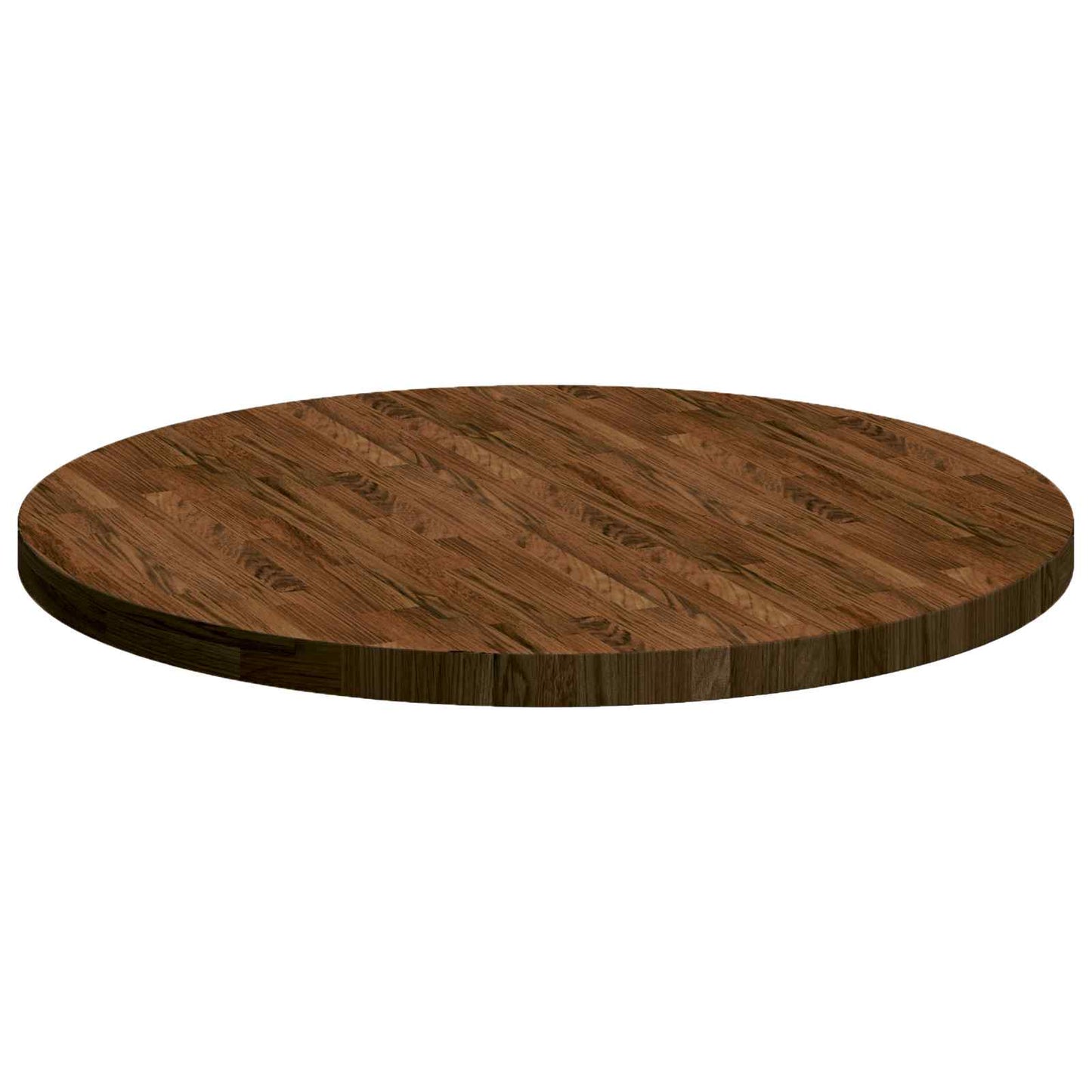 Table Top Dark Brown Ø 90 x 4 cm Solid Oak Wood