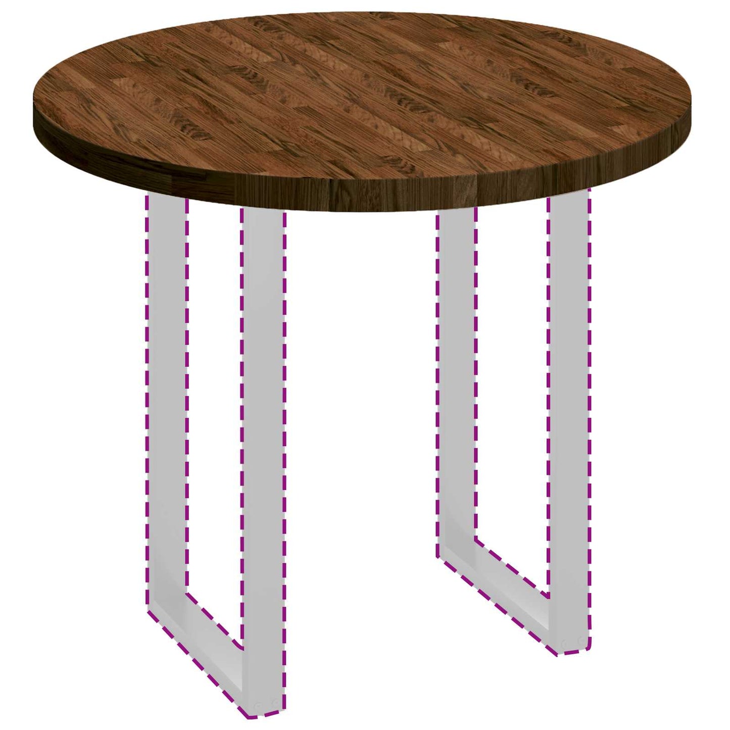 Table Top Dark Brown Ø 90 x 4 cm Solid Oak Wood
