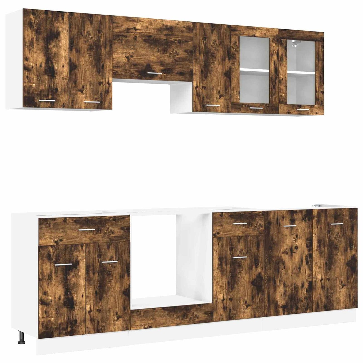 Kitchen Cabinet Set Lyon 8 pcs Smoked oak Engineered Wood