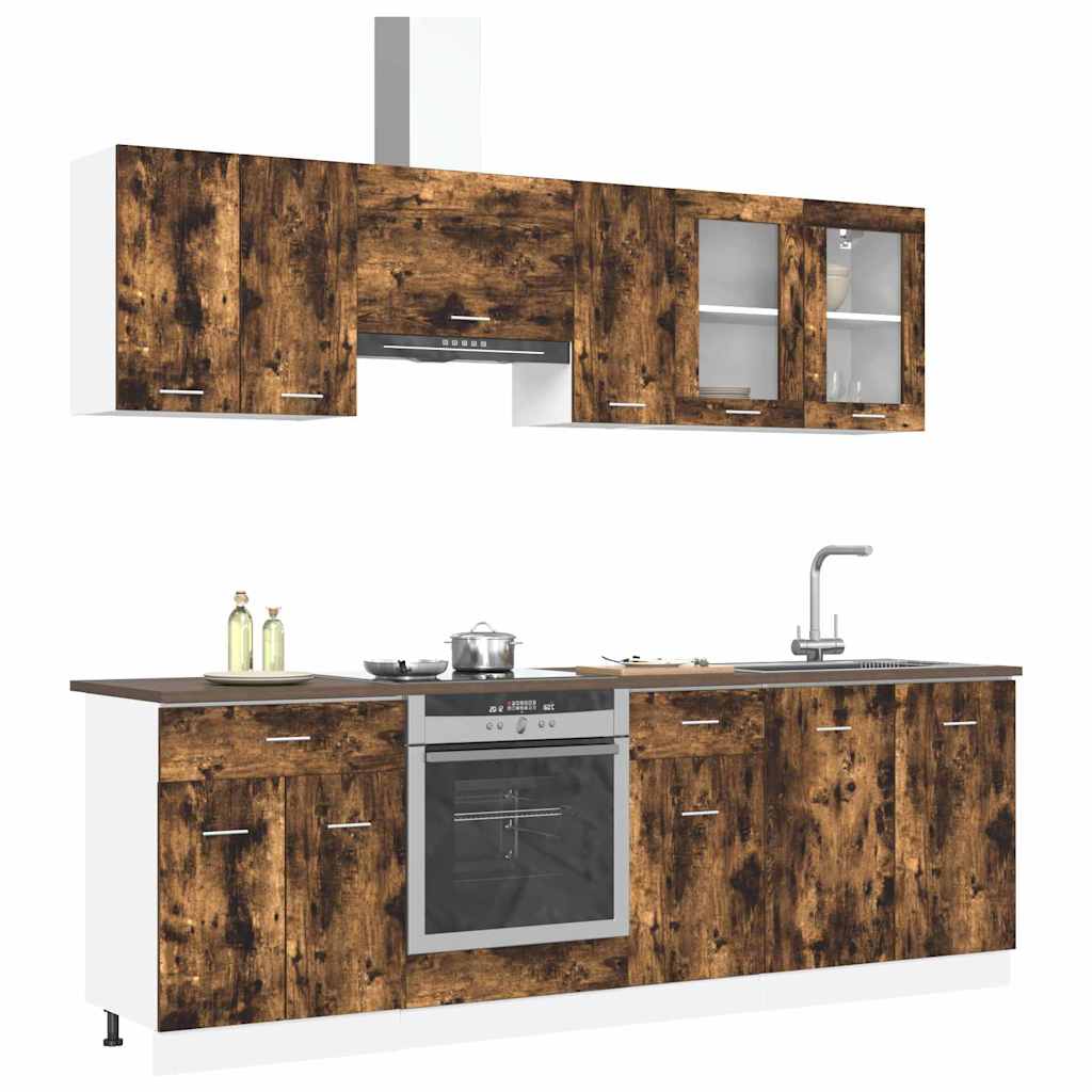 Kitchen Unit Lyon 8 pcs Smoked oak Engineered Wood