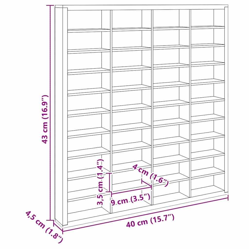 Wall Display Case Wall-Mounted Beige 40 x 4.5 x 43 cm