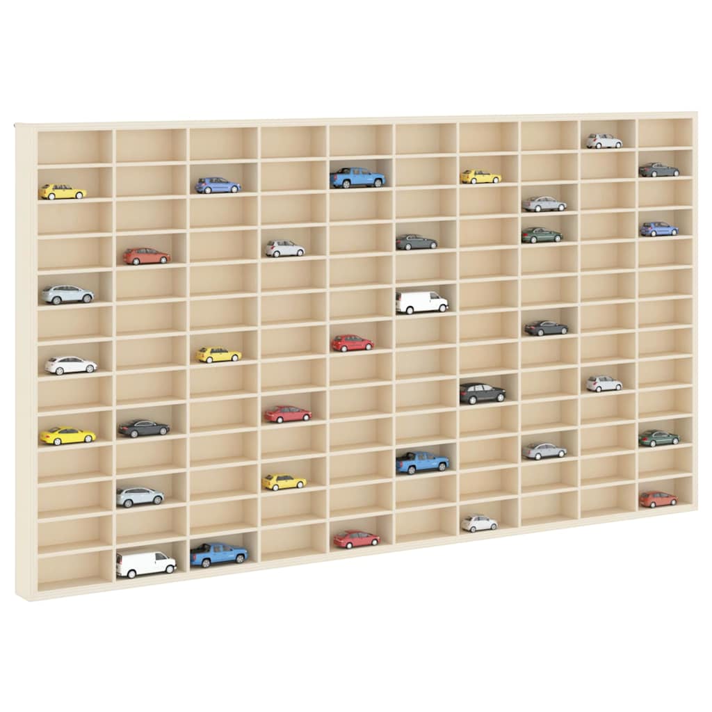 Wall Display Case Beige 98 x 4.5 x 55 cm Engineered Wood