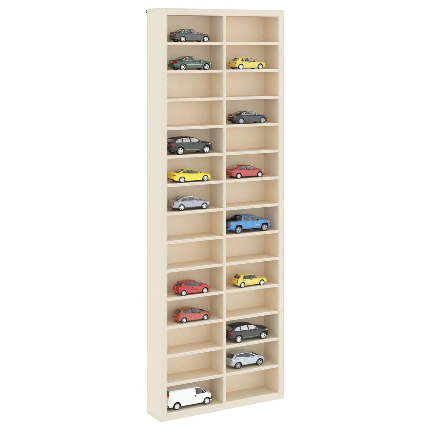 Wall Display Case Beige 21 x 4.5 x 59 cm Engineered Wood