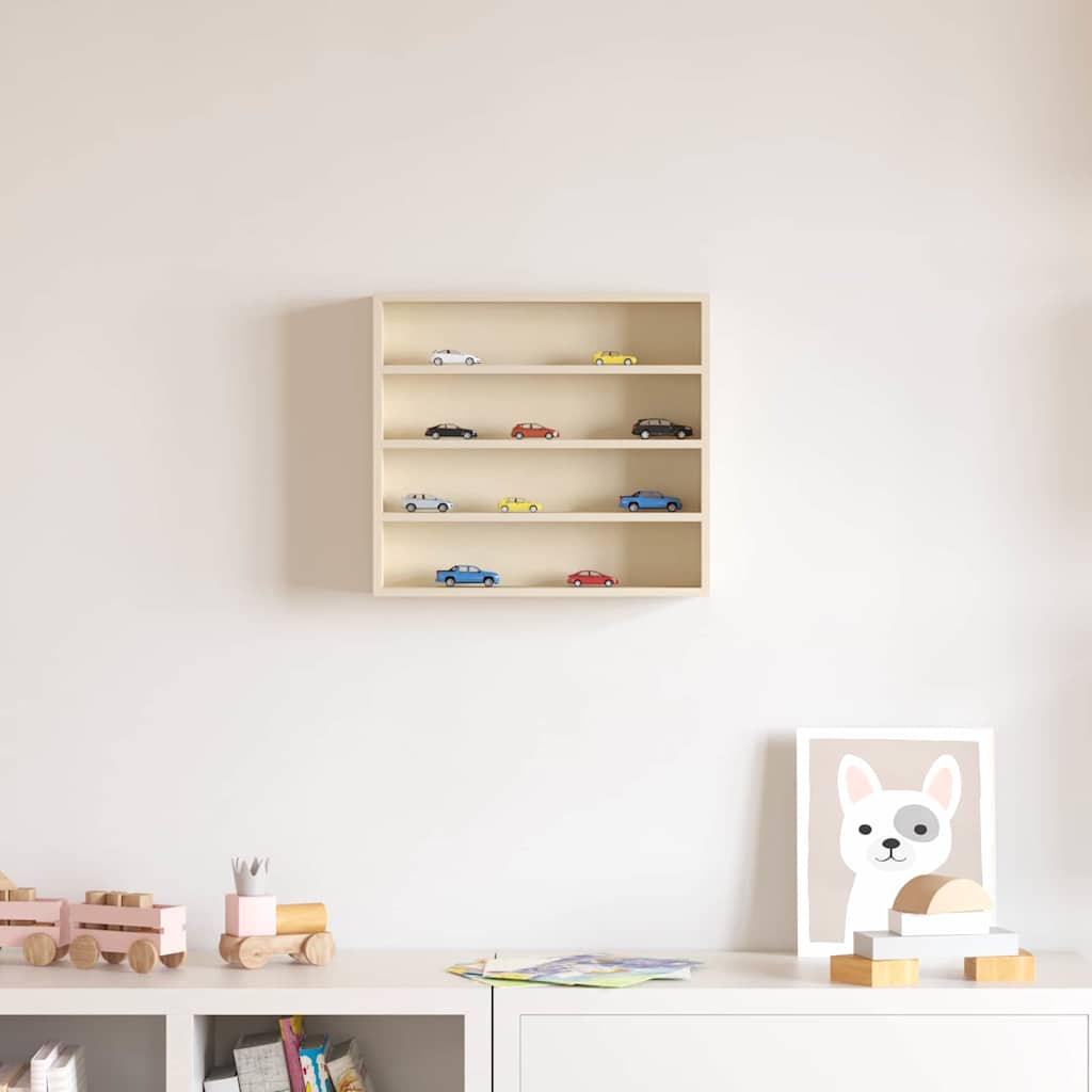 Wall Display Case Beige 40 x 8.5 x 37 cm Engineered Wood