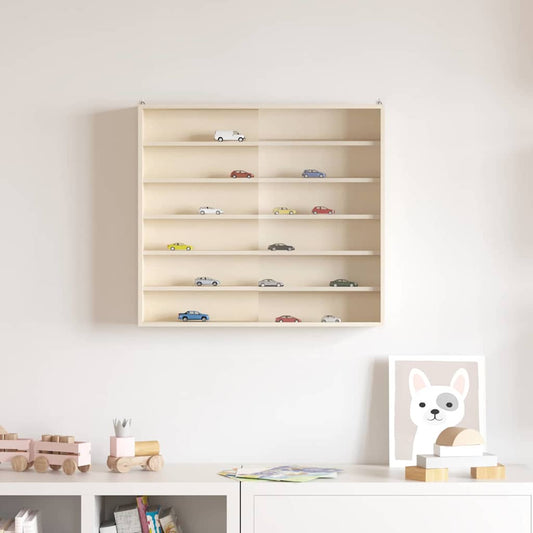 Wall Display Case with Shelf Beige 60 x 8.5 x 54 cm Plywood
