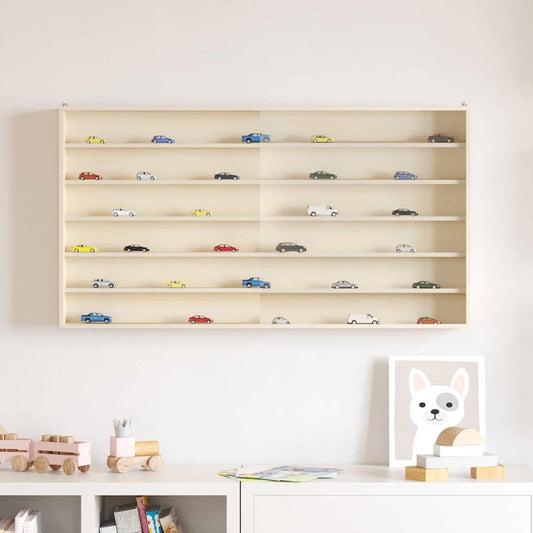Wall Display Case with Shelf Beige 100 x 8.5 x 54 cm Plywood