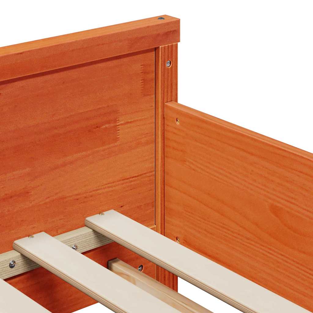 Bed Frame with Headboard Wax Brown 80 x 200 cm Engineered Wood