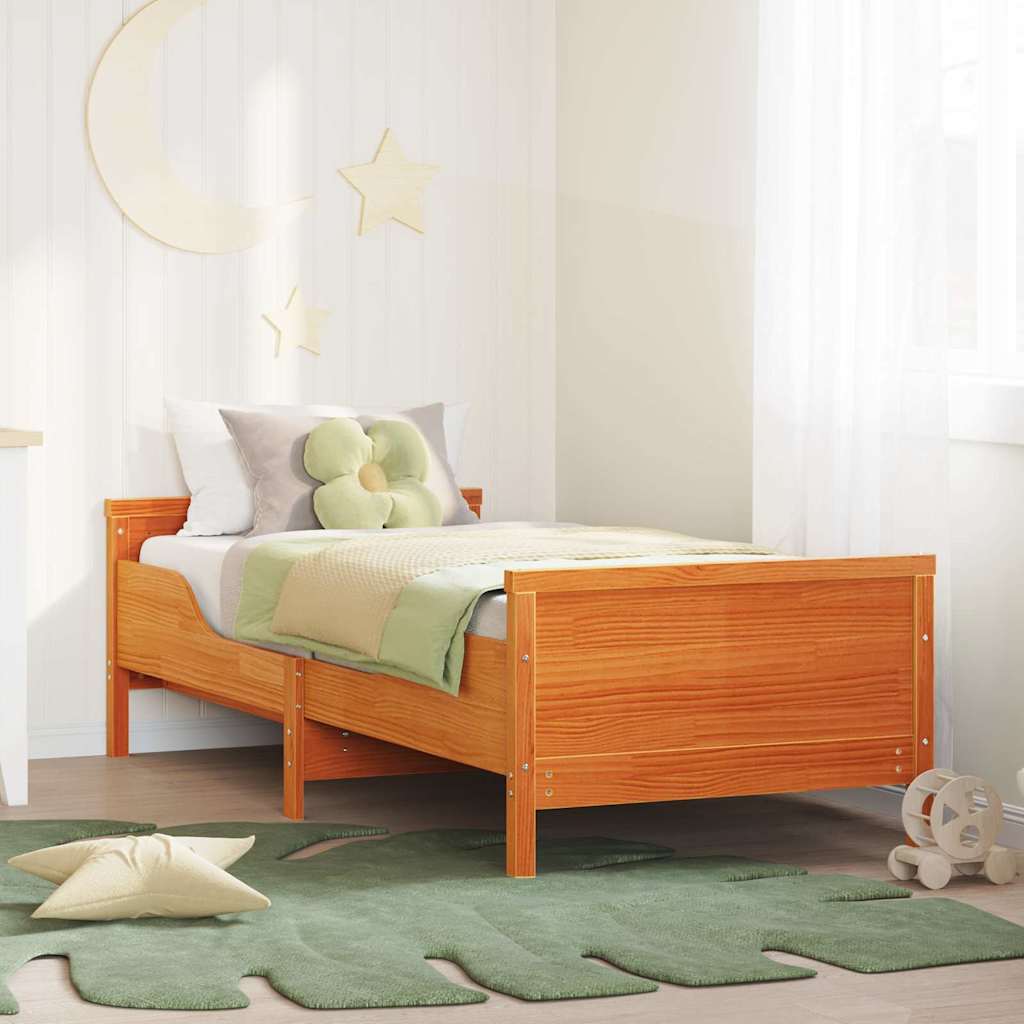 Bed Frame with Headboard Wax Brown 80 x 200 cm Engineered Wood