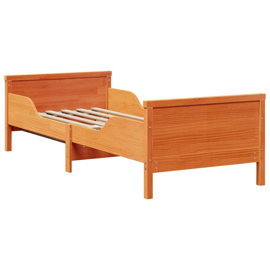 Bed Frame with Headboard Wax Brown 80 x 200 cm Engineered Wood