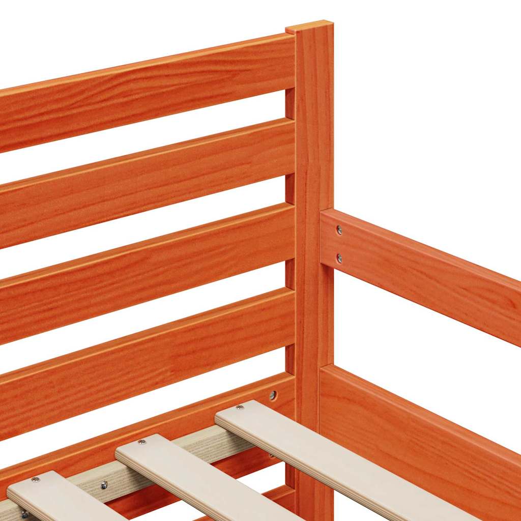 Bed Frame with Headboard Wax Brown 80 x 200 cm Engineered Wood