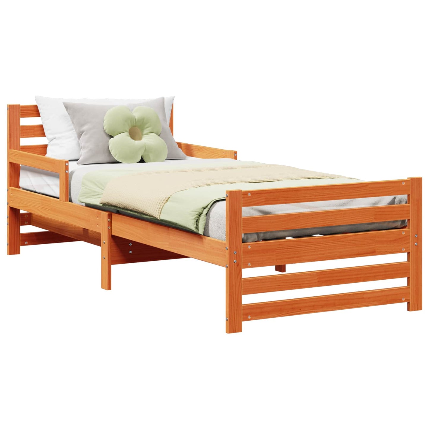 Bed Frame with Headboard Wax Brown 80 x 200 cm Engineered Wood