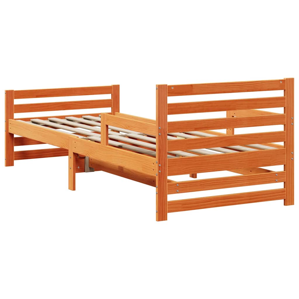 Bed Frame with Headboard Wax Brown 80 x 200 cm Engineered Wood