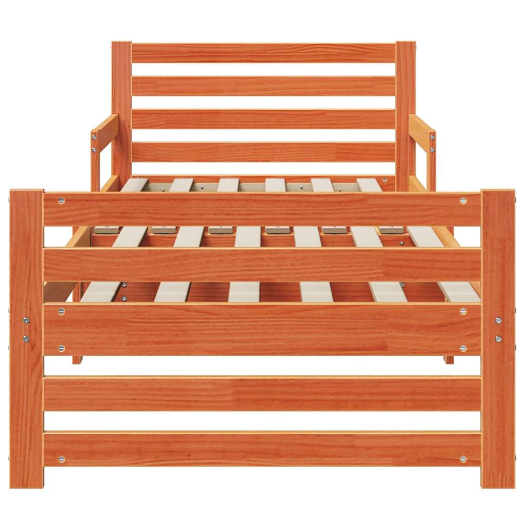 Bed Frame with Headboard Wax Brown 80 x 200 cm Engineered Wood