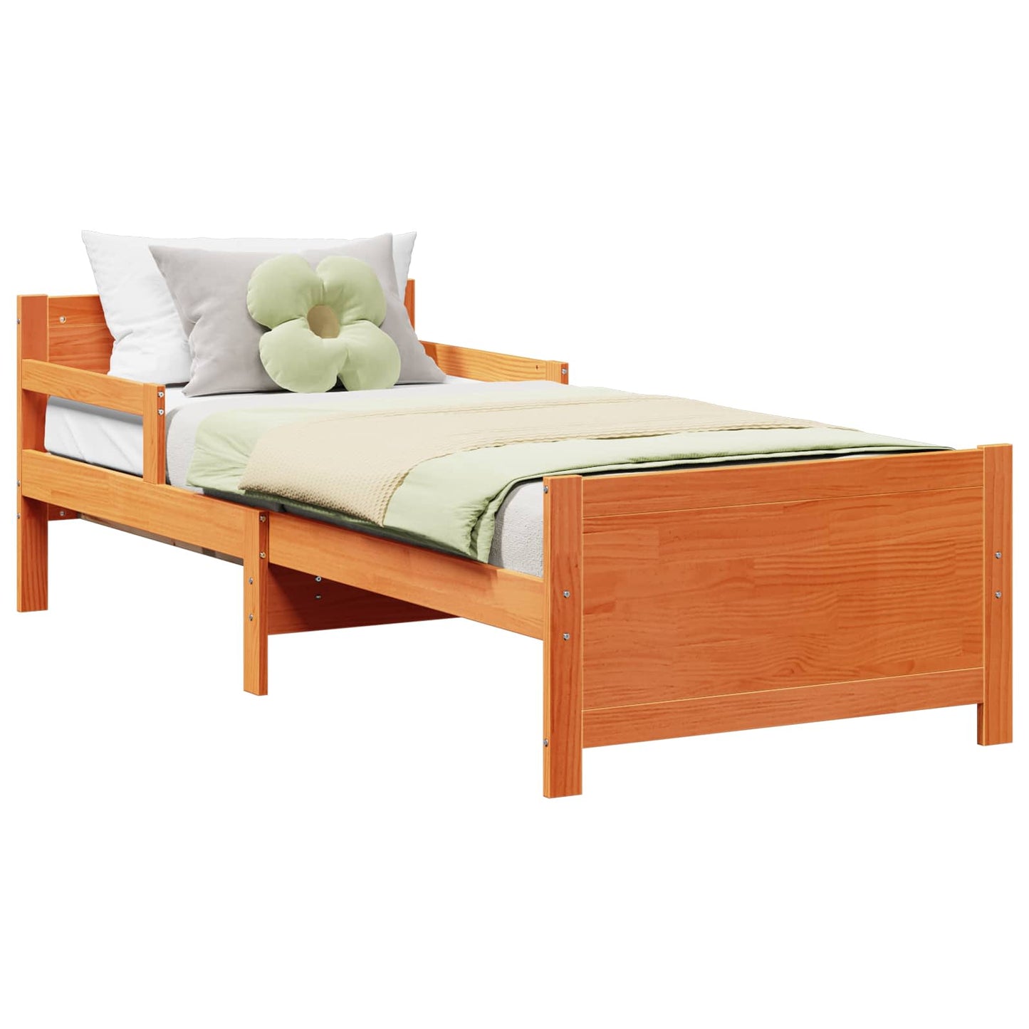 Bed Frame with Headboard Wax Brown 80 x 200 cm Engineered Wood