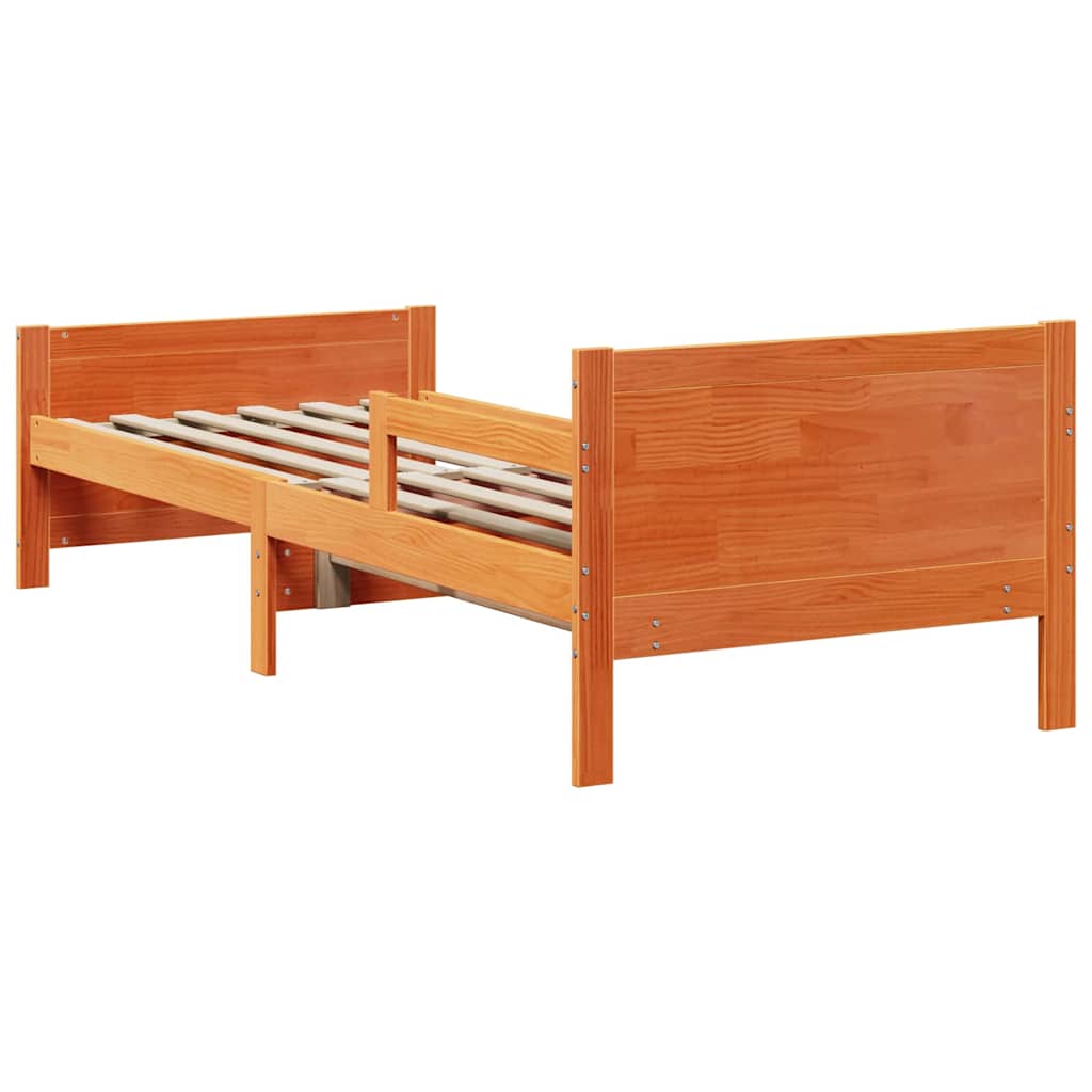 Bed Frame with Headboard Wax Brown 80 x 200 cm Engineered Wood