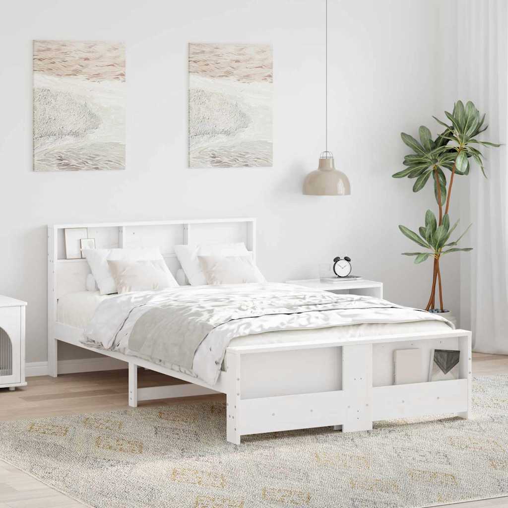 Bed Frame with Headboard White 120 x 200 cm Engineered Wood