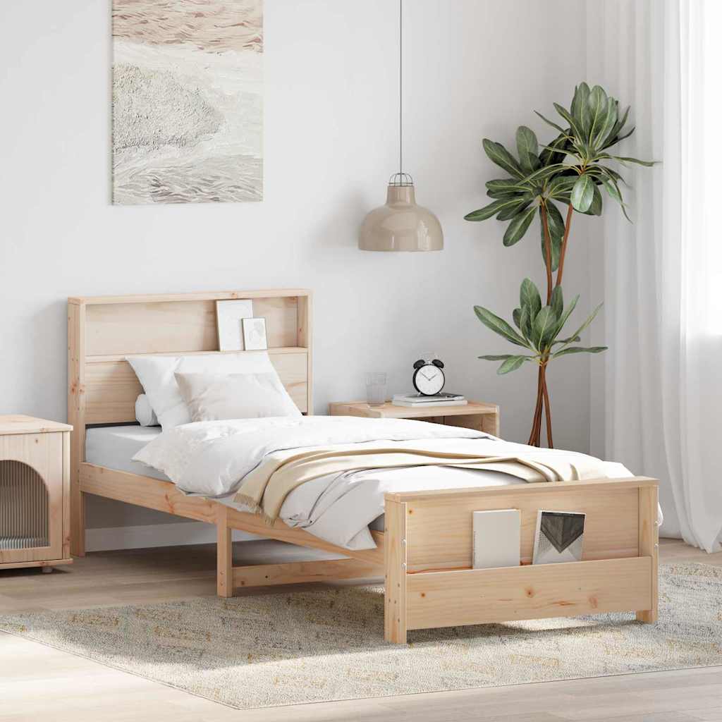 Bed Frame with Headboard Brown 100 x 200 cm Engineered Wood