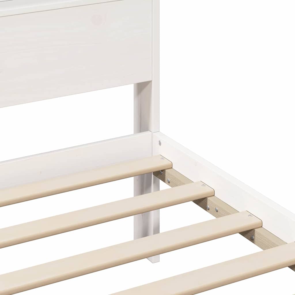 Bed Frame with Headboard White 100 x 200 cm Engineered Wood