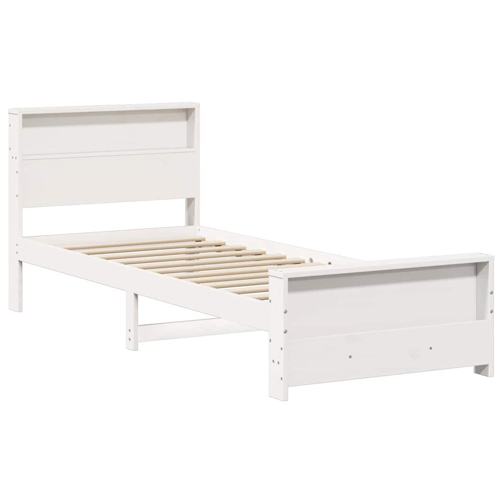 Bed Frame with Headboard White 100 x 200 cm Engineered Wood