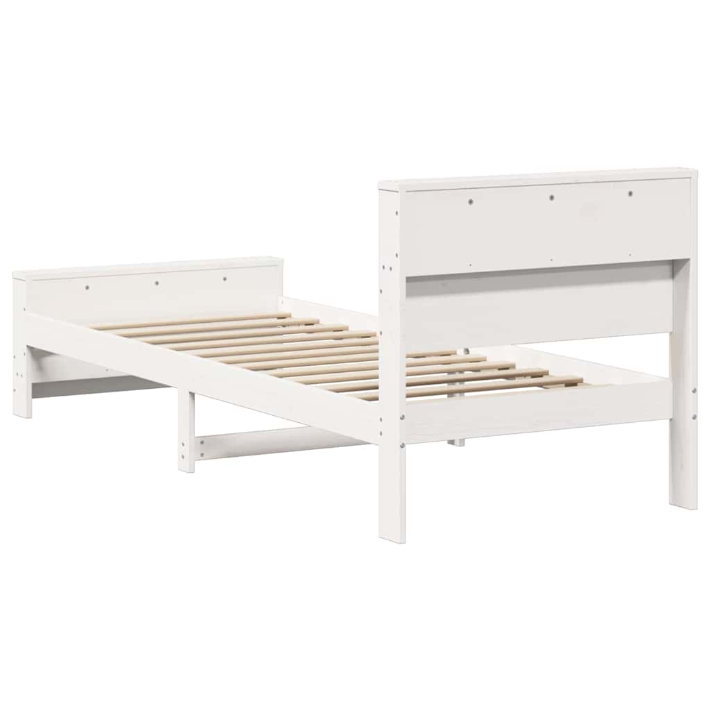 Bed Frame with Headboard White 100 x 200 cm Engineered Wood