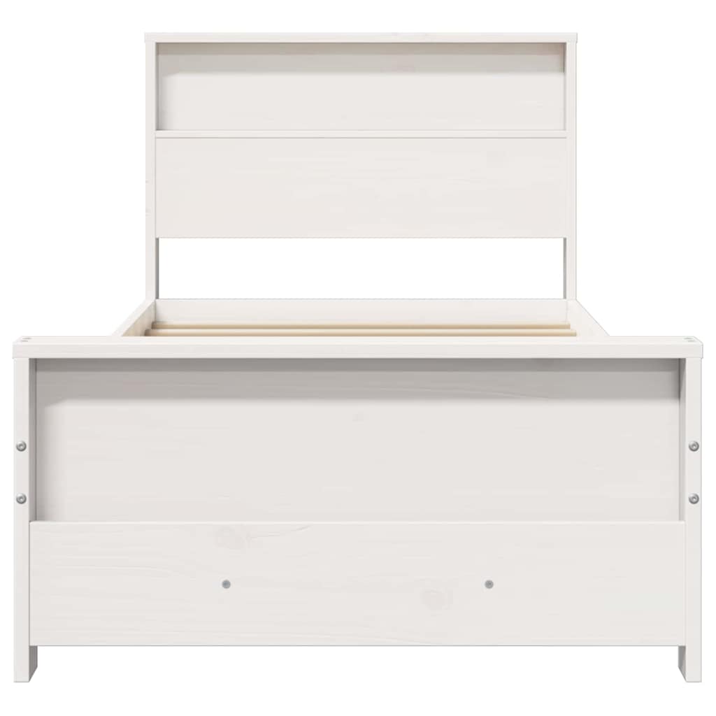 Bed Frame with Headboard White 100 x 200 cm Engineered Wood