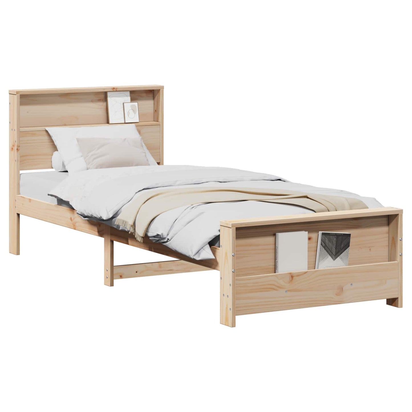 Bed Frame with Headboard Brown 90 x 200 cm Engineered Wood