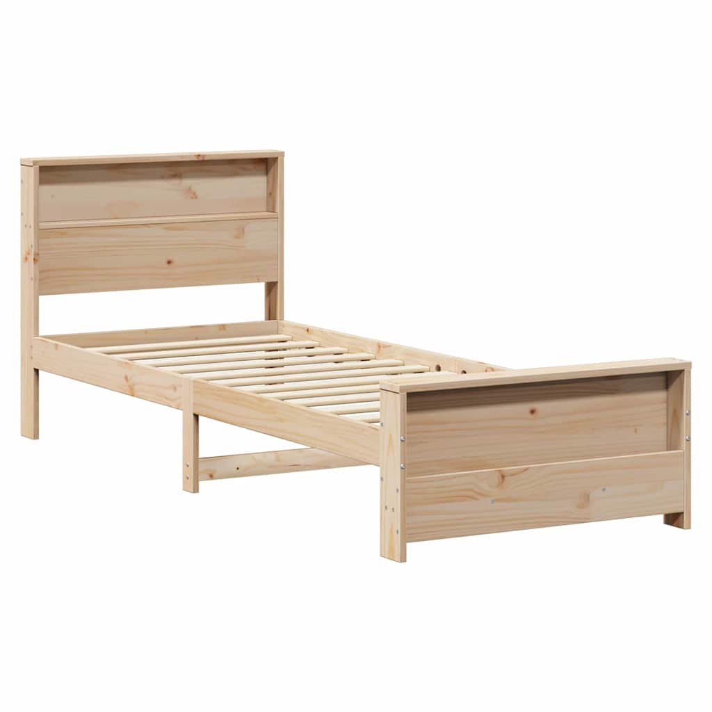 Bed Frame with Headboard Brown 90 x 200 cm Engineered Wood