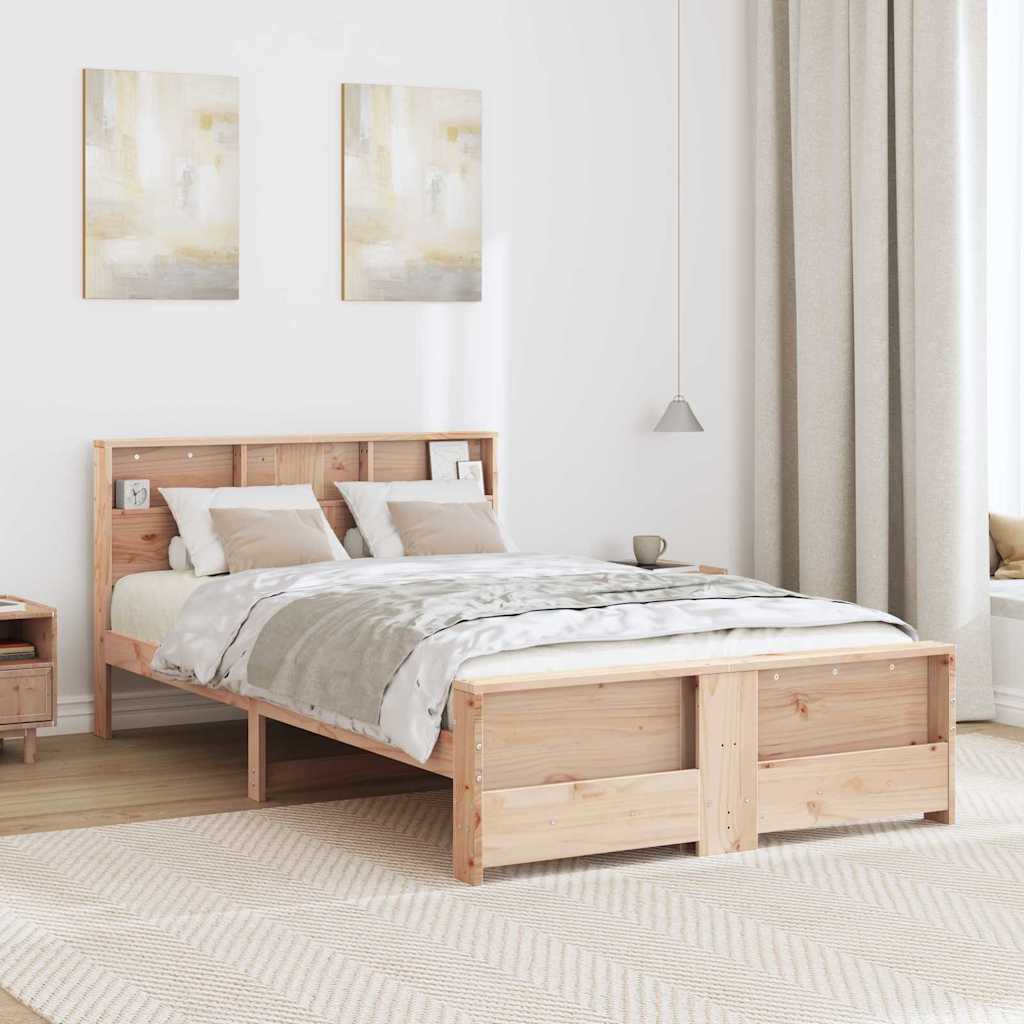 Bed Frame with Headboard Brown 140 x 190 cm Engineered Wood