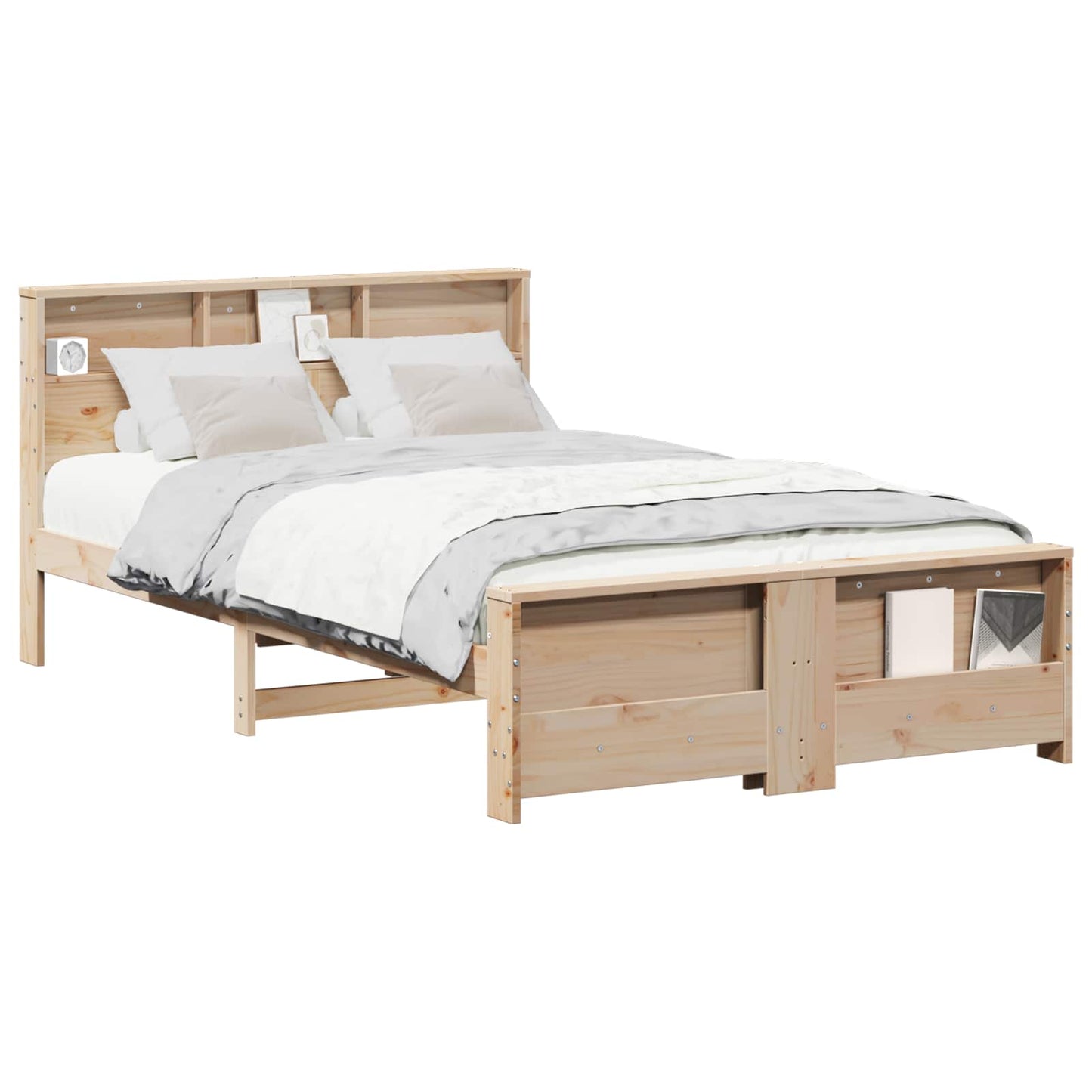 Bed Frame with Headboard Brown 140 x 190 cm Engineered Wood