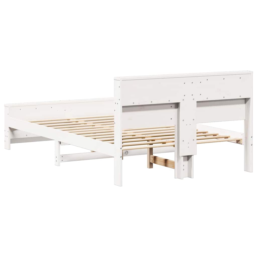 Bed Frame with Headboard White 140 x 190 cm Engineered Wood