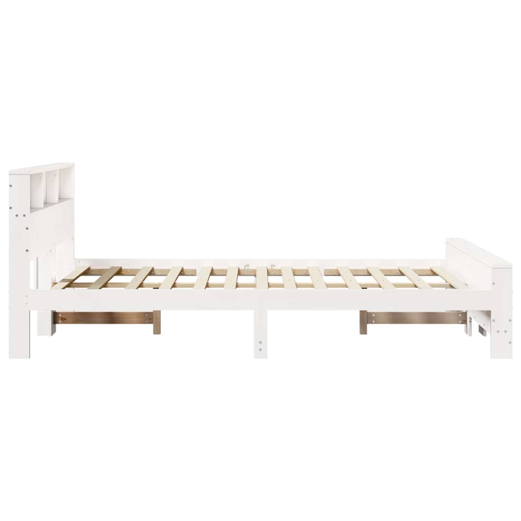 Bed Frame with Headboard White 140 x 190 cm Engineered Wood