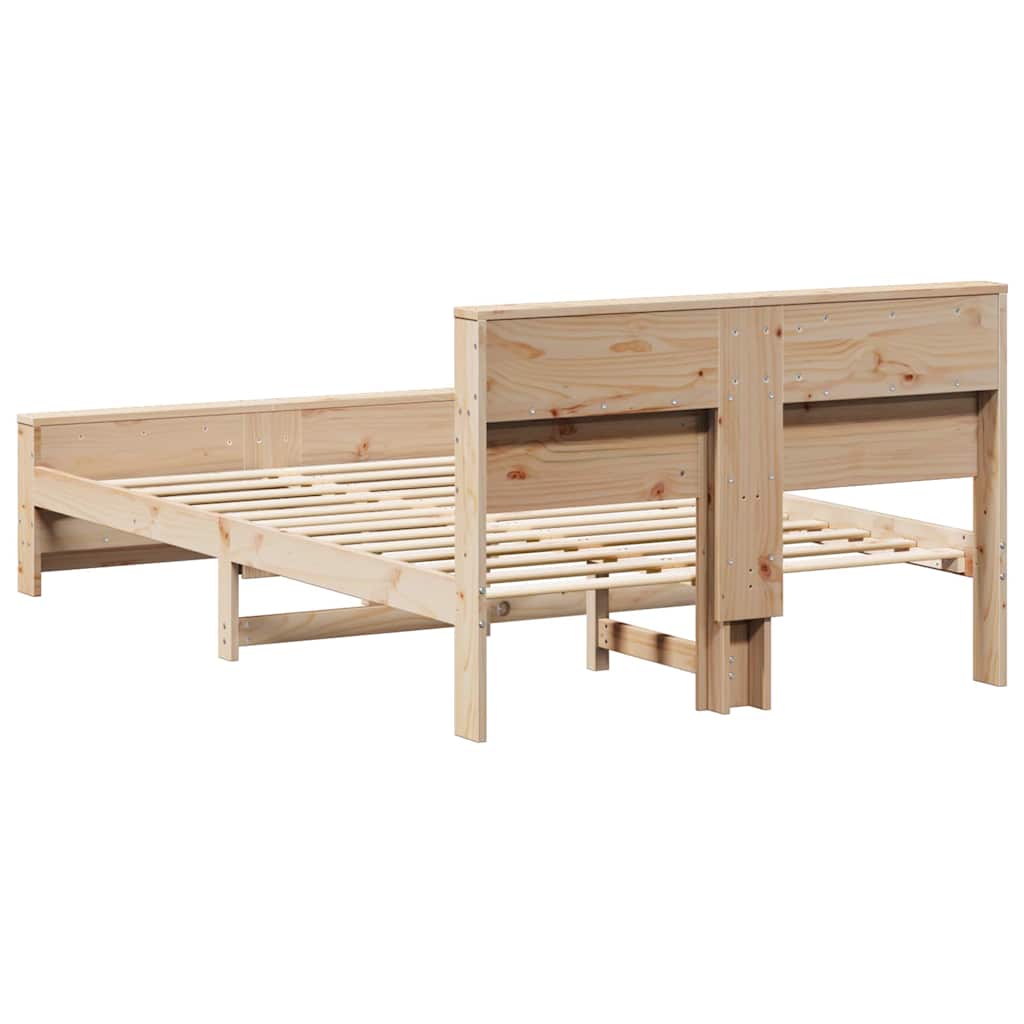 Bed Frame with Headboard Brown 135 x 190 cm Engineered Wood