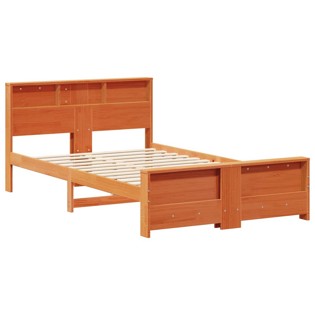 Bed Frame with Headboard Wax Brown 120 x 190 cm Engineered Wood