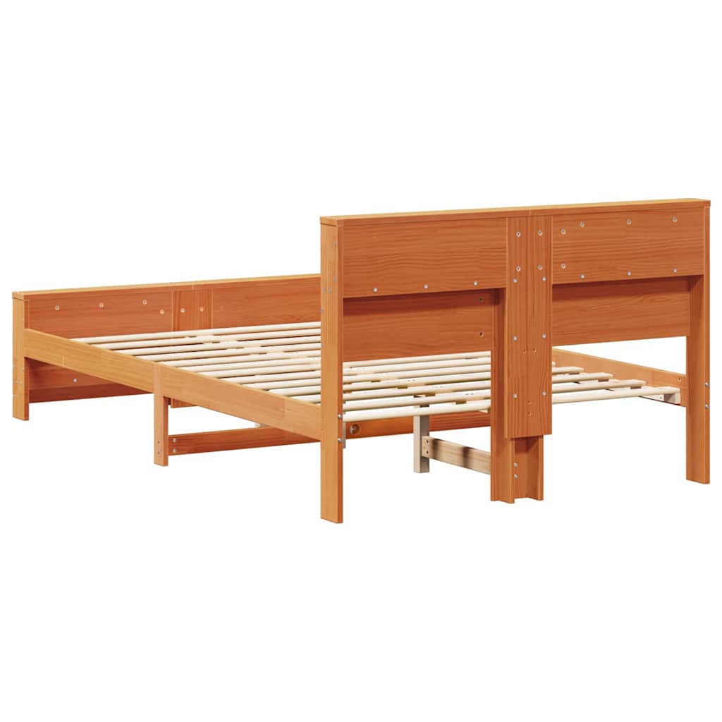 Bed Frame with Headboard Wax Brown 120 x 190 cm Engineered Wood