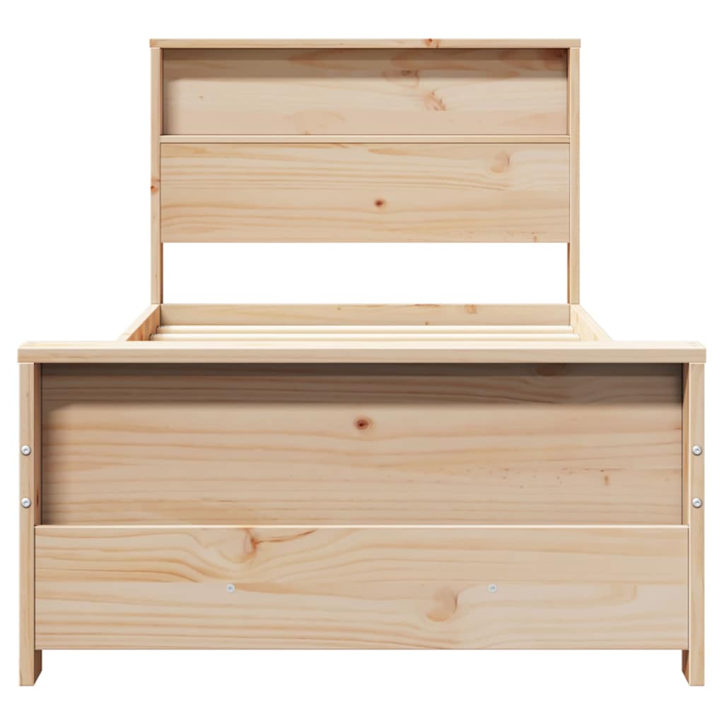 Bed Frame with Headboard Brown 90 x 190 cm Engineered Wood