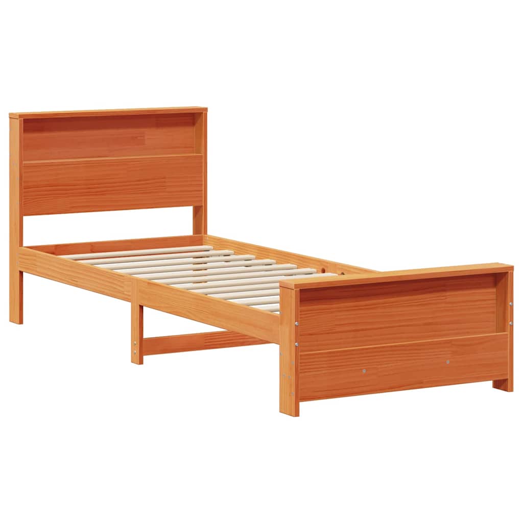 Bed Frame with Headboard Wax Brown 90 x 190 cm Engineered Wood