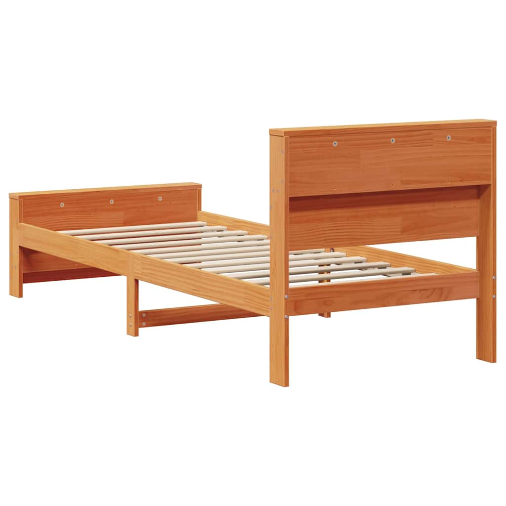 Bed Frame with Headboard Wax Brown 90 x 190 cm Engineered Wood
