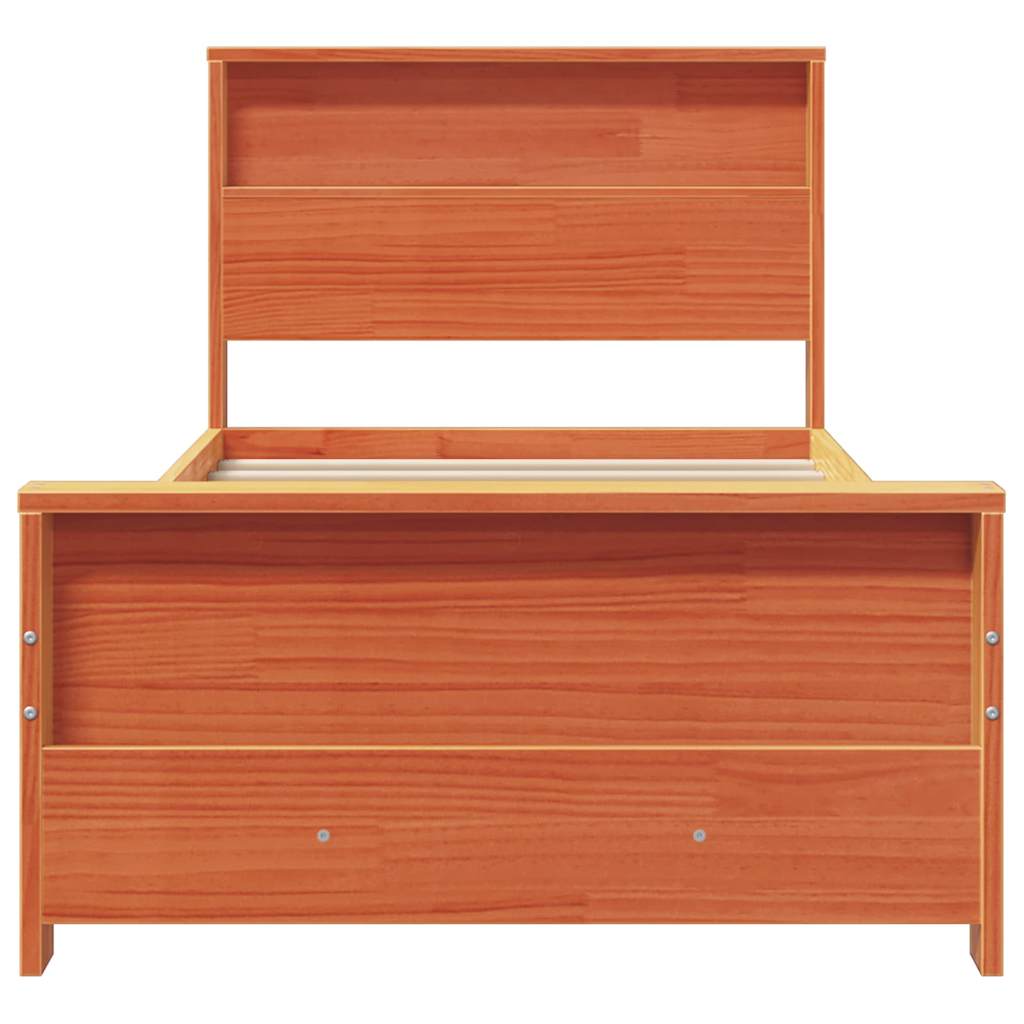 Bed Frame with Headboard Wax Brown 90 x 190 cm Engineered Wood