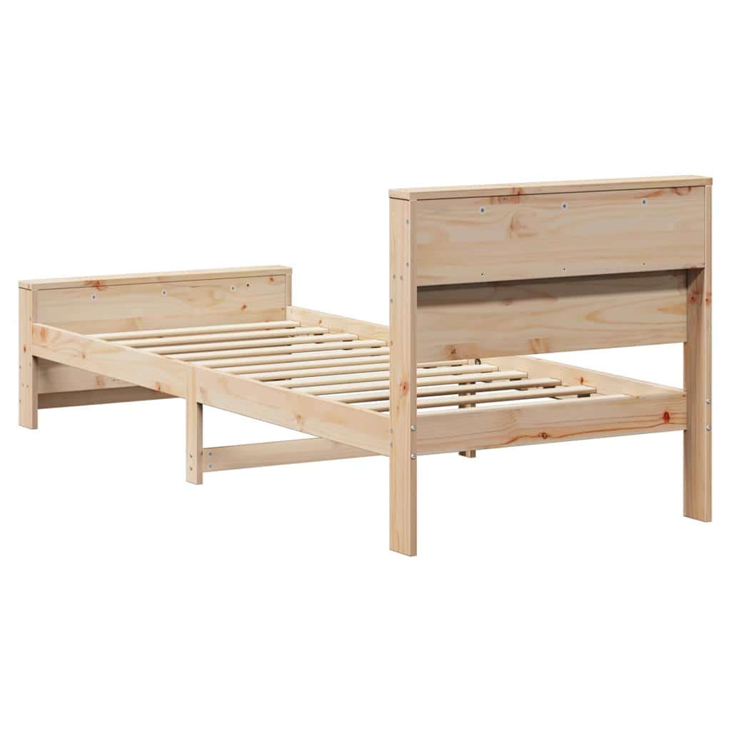 Bed Frame with Headboard Brown 75 x 190 cm Engineered Wood