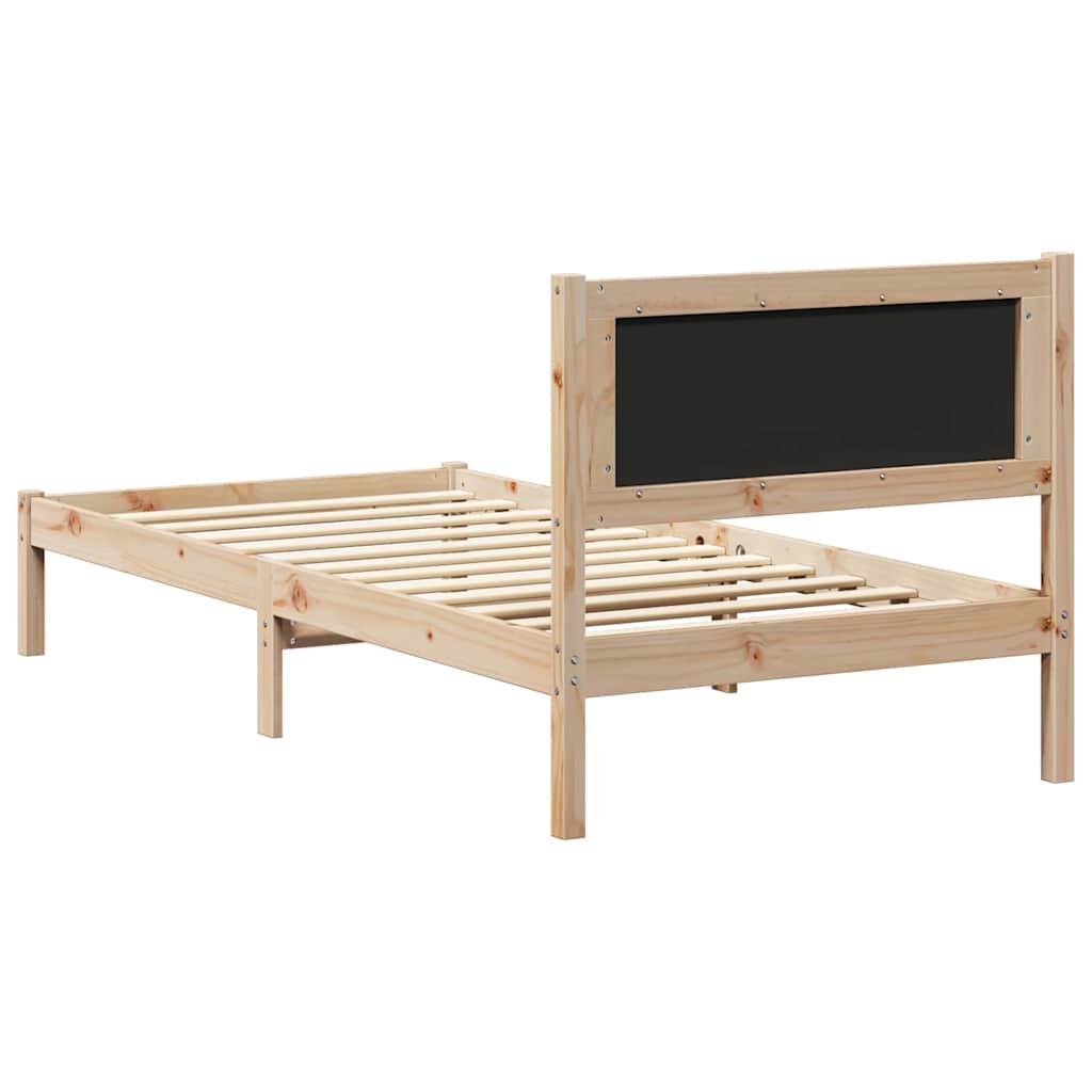 Bed Frame with Upholstered Headboard Light Grey 90 x 190 cm