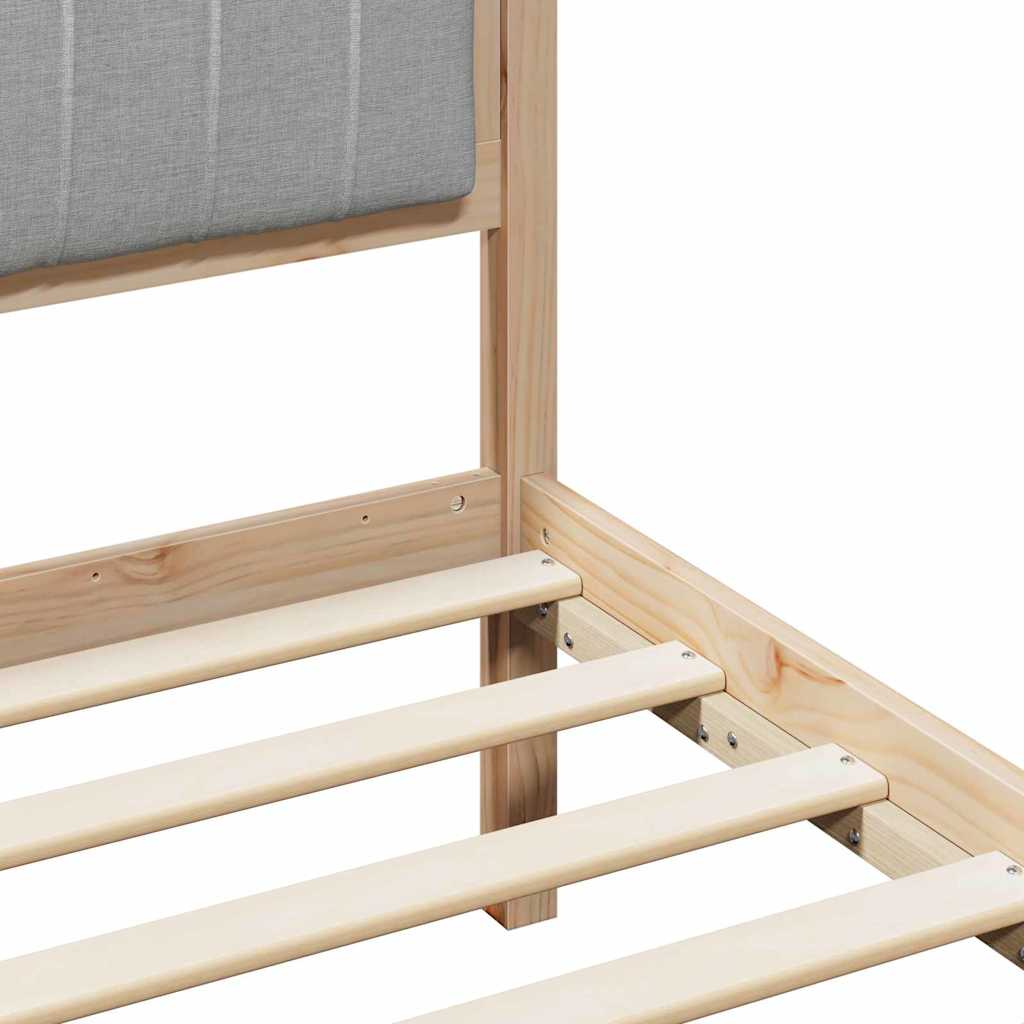 Bed frame Brown and light grey 90 x 200 cm Solid pine wood