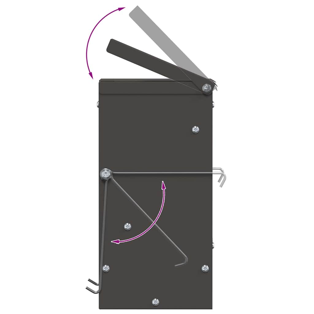 Rabbit Feeder Black 12.5 x 12.5 x 25 cm Cold-Rolled Steel